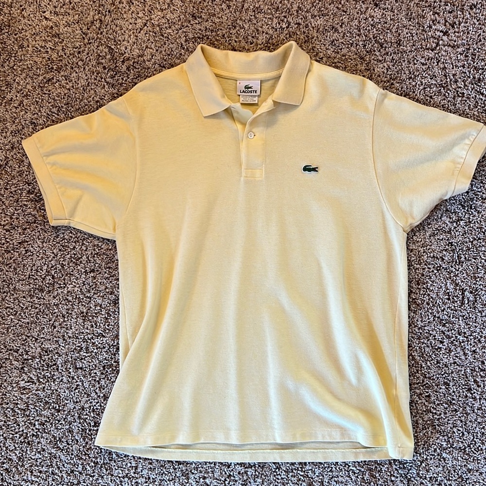 Lacoste Polo shirt - lightly used - pale yellow size 6